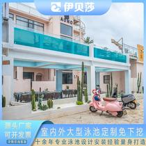 Outdoor constant temperature swimming pool commercial large villa B&B courtyard infinity swimming pool full set of equipment engineering customization