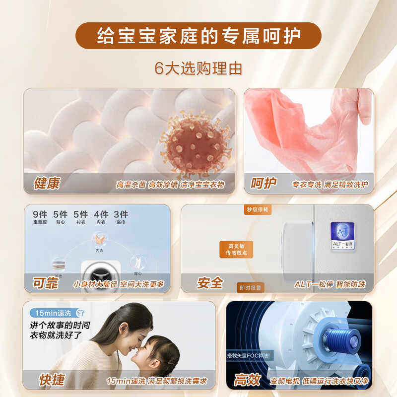 Haier [Anti-Drop] Wall-Mounted Washing Machine Small Mini Drum Household Fully Automatic Baby and Children's Underwear 707