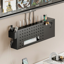 电视机下方置物架路由器放置架免打孔客厅墙上壁挂式自粘wifi收纳