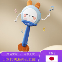 Japanese infant rattle can chew 0-1 year old baby hand drum newborn child soothing toy