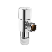 Wrigley all-copper angle valve stainless steel angle three-valve one in two out double control three-way water divider valve water heater home 1604