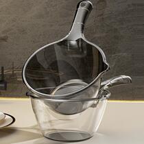 PET thickened transparent household kitchen long-handled water ladle with mouth water spoon does not break plastic shampoo ladle