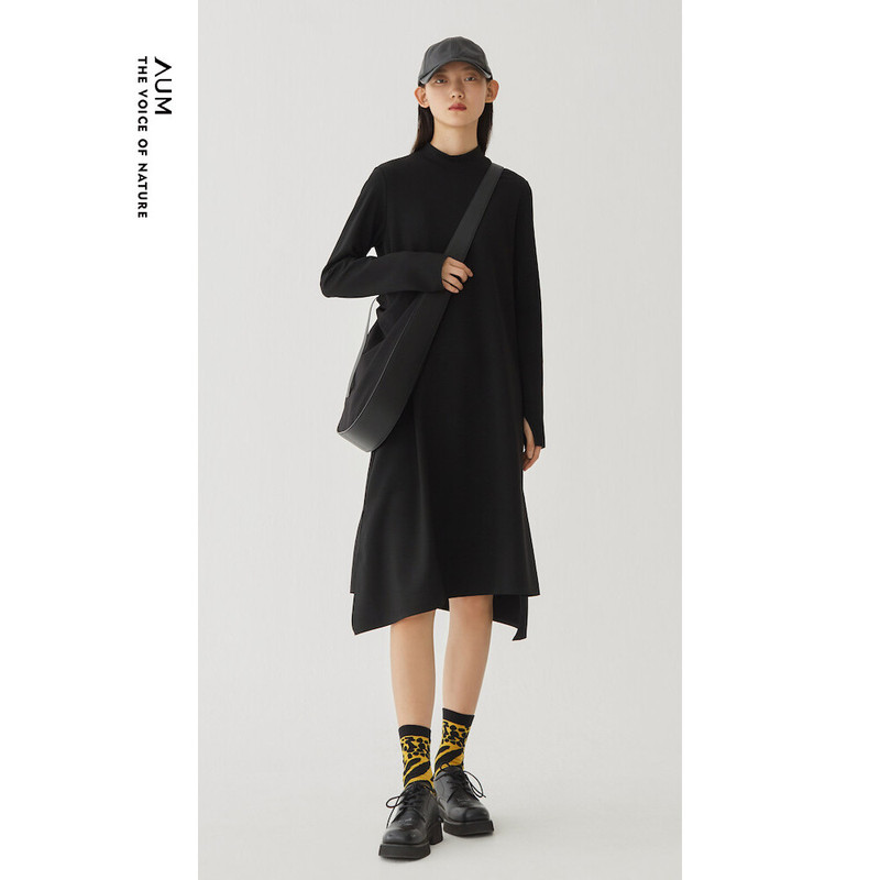 Aum Wool Dress for Women Winter Hepburn Style French Dress Aum Wool Dress for Women Winter Hepburn Style French Dress