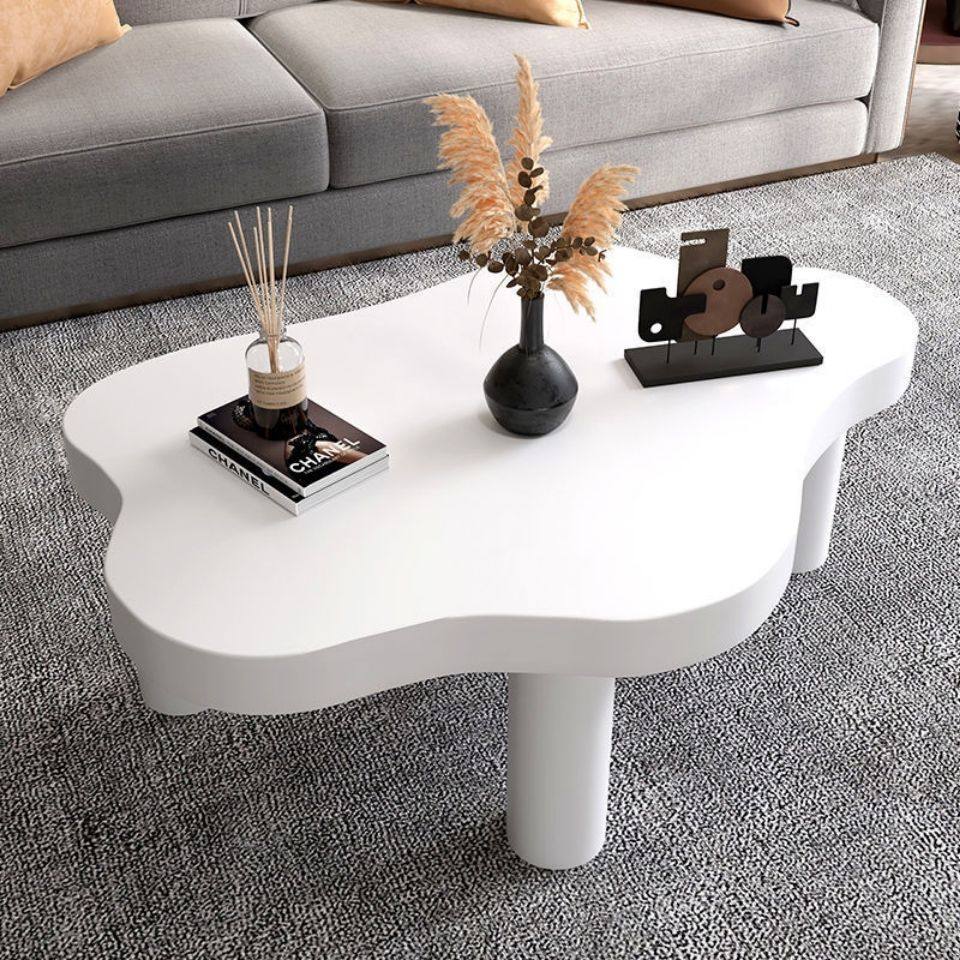 Cloud Tea Table Living Room Home Sofa Small Household Type Light Extravaganza MODERN NORDIC WEB BLACK TEA TABLE SOLID WOOD IRREGULAR