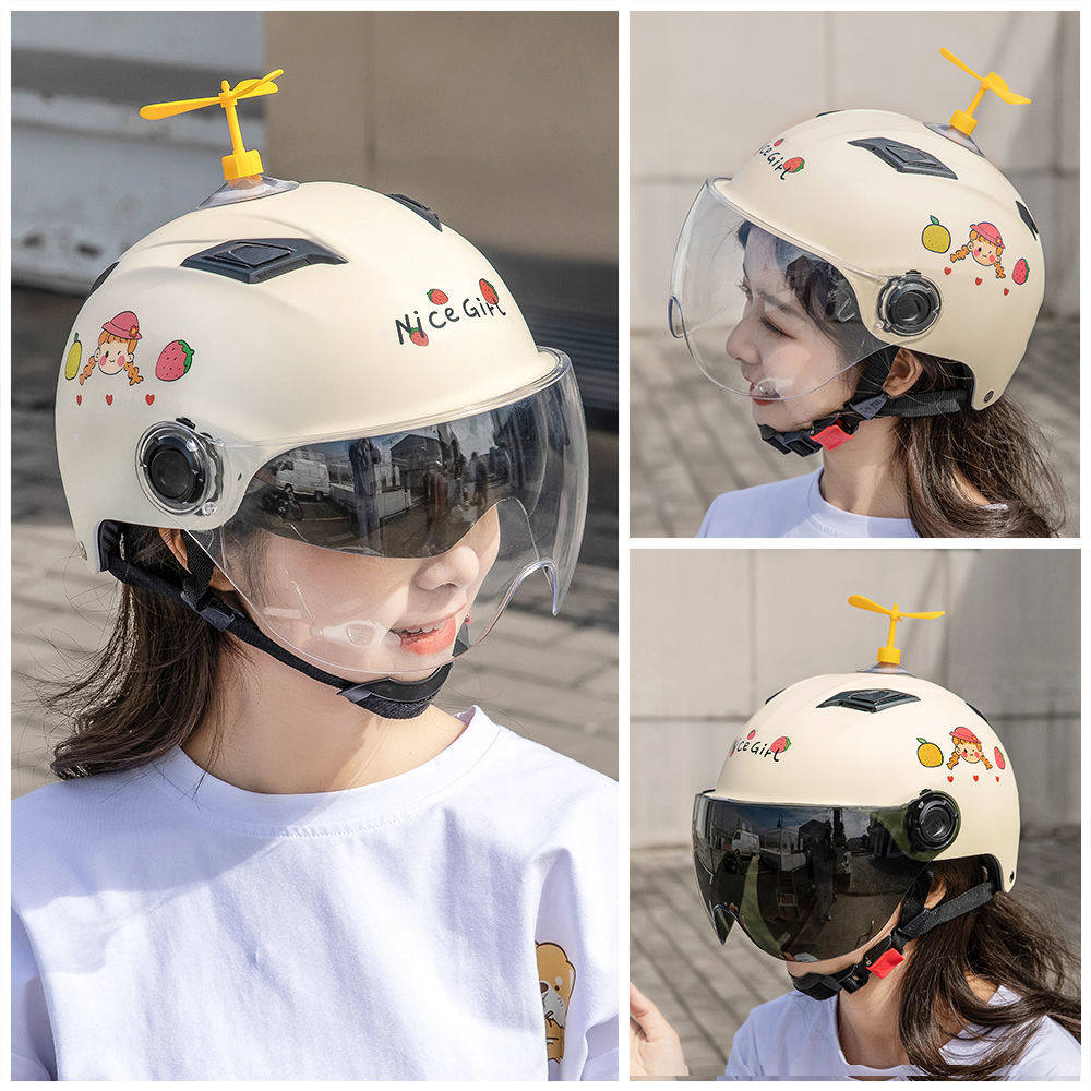 Hard hat goggles mask wind dust sand full face electric car motorcycle transparent sunscreen hood riding cute lining