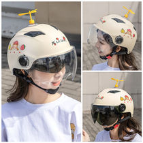 Helmet goggles mask wind dust sand full face electric car motorcycle transparent sunscreen hood riding cute lining