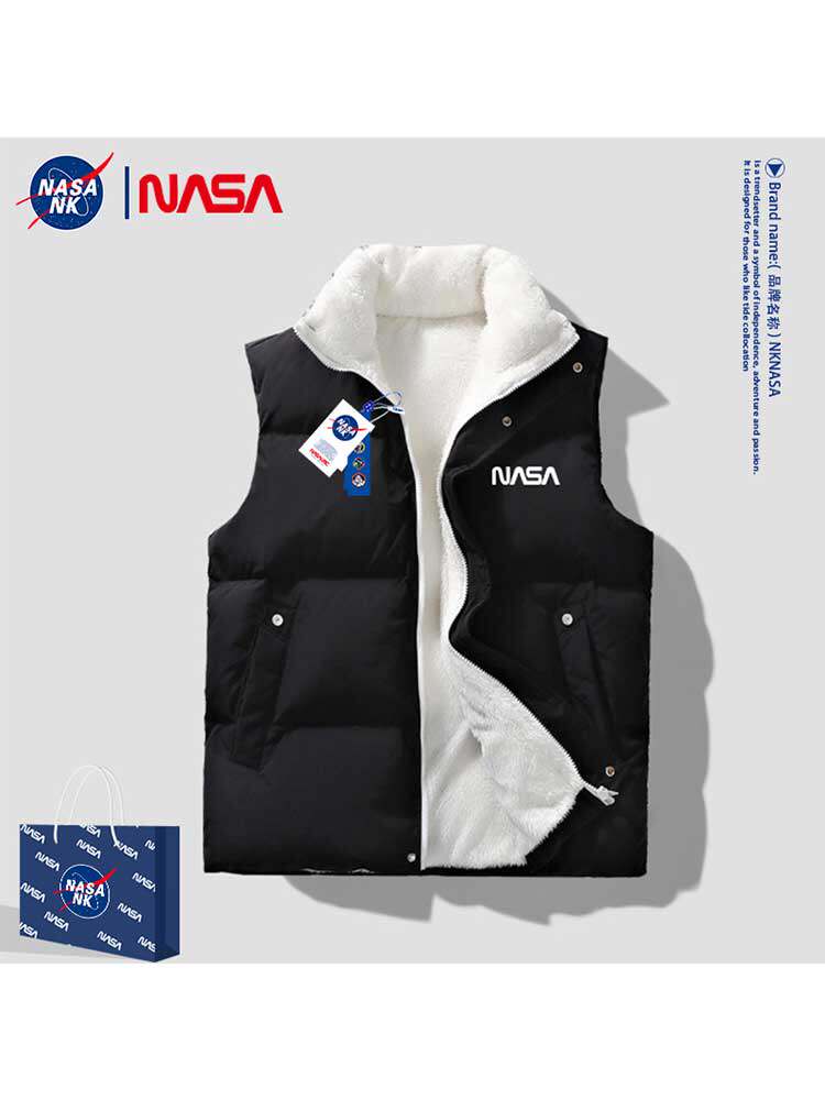NASA CO-BRANDED DOWN COTTON VEST MENS THERMAL VEST WEARS THE 2024 NEW TRENDY BRAND SHOULDER AUTUMN AND WINTER JACKET