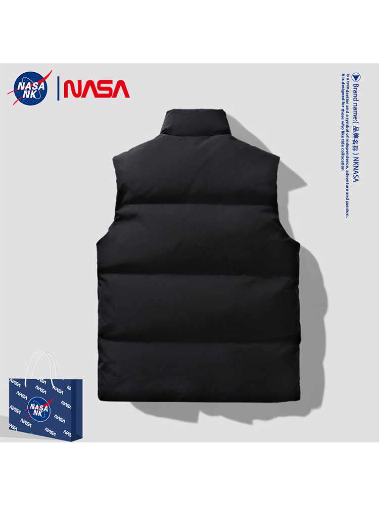 NASA CO-BRANDED DOWN COTTON VEST MENS THERMAL VEST WEARS THE 2024 NEW TRENDY BRAND SHOULDER AUTUMN AND WINTER JACKET