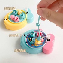 Mini wind-up fishing machine parent-child interactive game machine educational childrens small toy portable fishing and dinosaur hunting machine