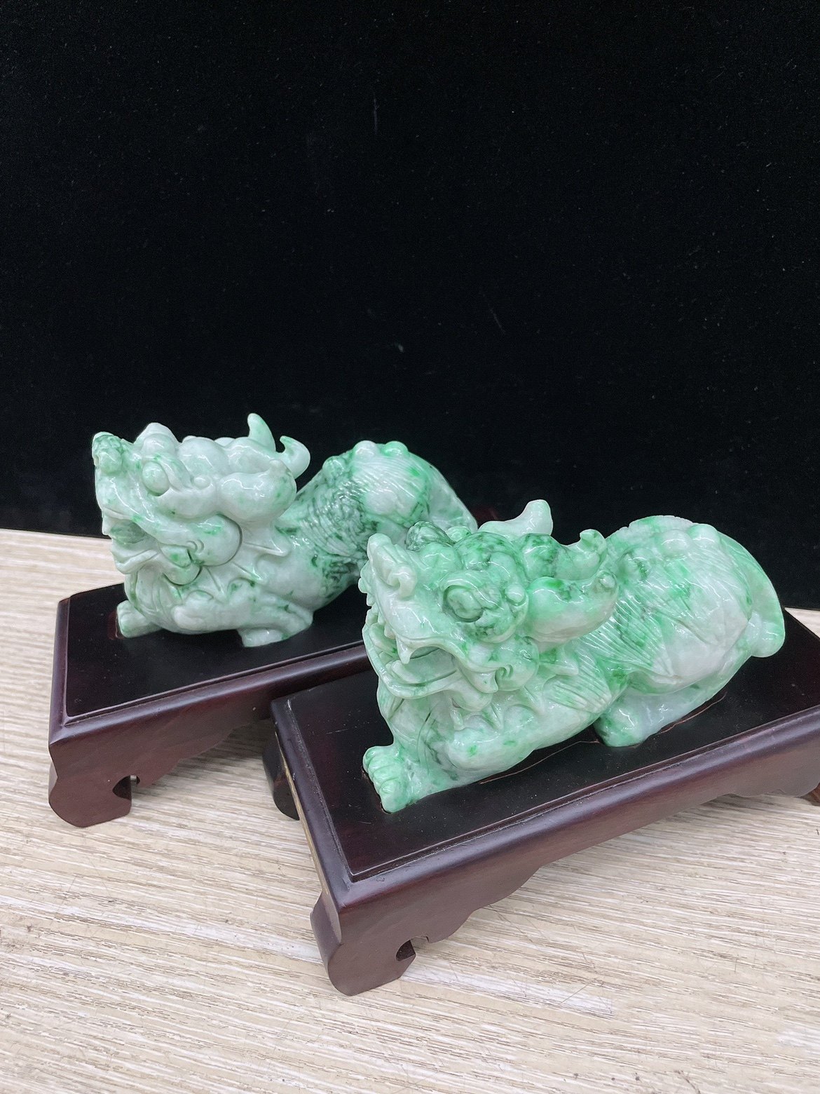 本翡翠貔貅ペア新品0408