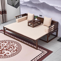 New Chinese style Arhat bed solid wood old elm furniture sliding bed sofa bed multi-functional sleeping couch wooden couch Zen sofa