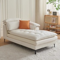 Nordic new style milk velvet high-end chaise longue chair living room chenille cloth beauty couch bedroom toffee lounge chair
