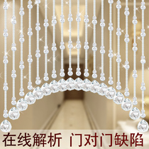 Crystal bead Curtain Toilet Door Curtain Partition rideau Xuanguan Salon de vie Maison de toilette Maison de salon Salle à coucher sans perforation