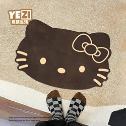 Retro Style Hello Kitty Bathroom Floor Mat Diatom Mud Water-Absorbent Quick-Drying Foot Mat Non-Slip Bathroom Home Door Carpet