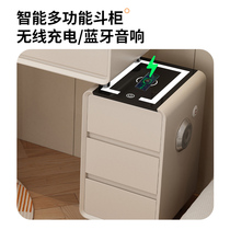 Small apartment dressing table bedroom modern simple light luxury slate dressing table smart wireless charging solid wood dressing table