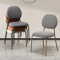 Modern simple technology cloth home Nordic light luxury dining chair hotel dining room cafe wrought iron backrest dining table chair