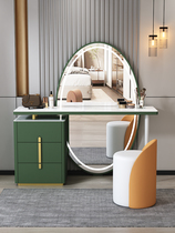 Fashionable bedroom dressing table small apartment high-end dressing table modern light luxury full-length mirror storage integrated makeup cabinet