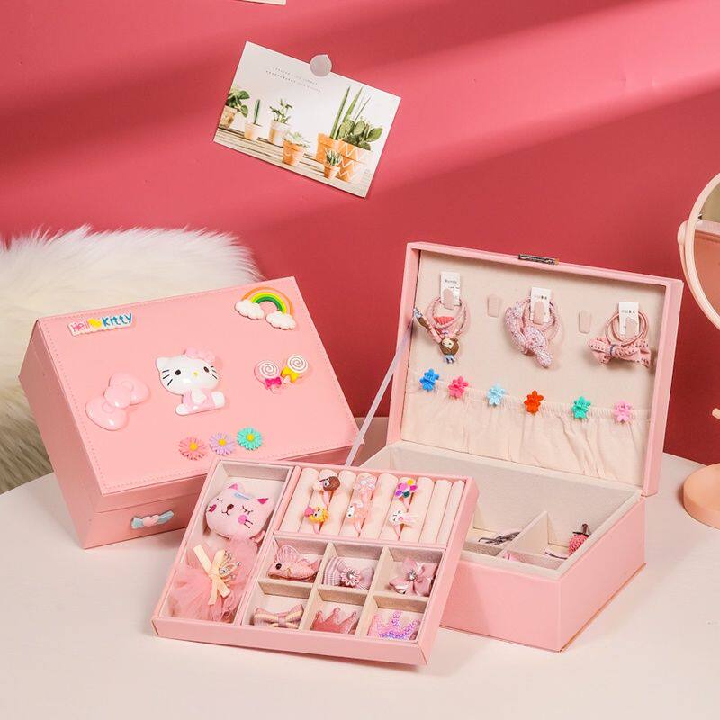 Little girl headwear containing box haircut rubber fascia hair accessories Princess Cartoon Children's First Accessories Box Hair Accessories Box