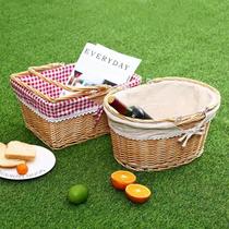Picnic Picnic Basket Folded Picking Basket Water Fruit Basket Carry-on Shopping Basket Children Hand Basket Fields Garden Wild Cooking Basket
