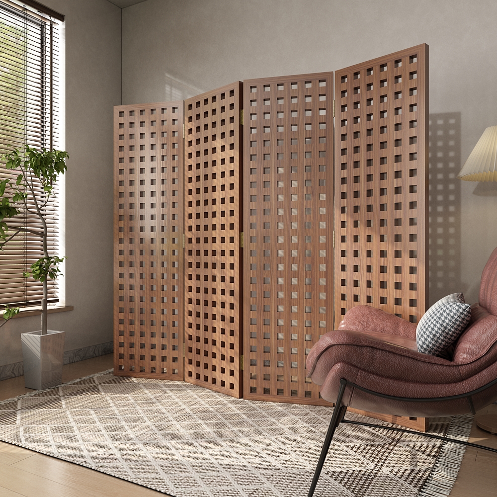 Modern Minimalist Screen Partition Living Room Folding Mobile Creative Retro Art Small Red Book Net Red with Decorative Commercial-Taobao