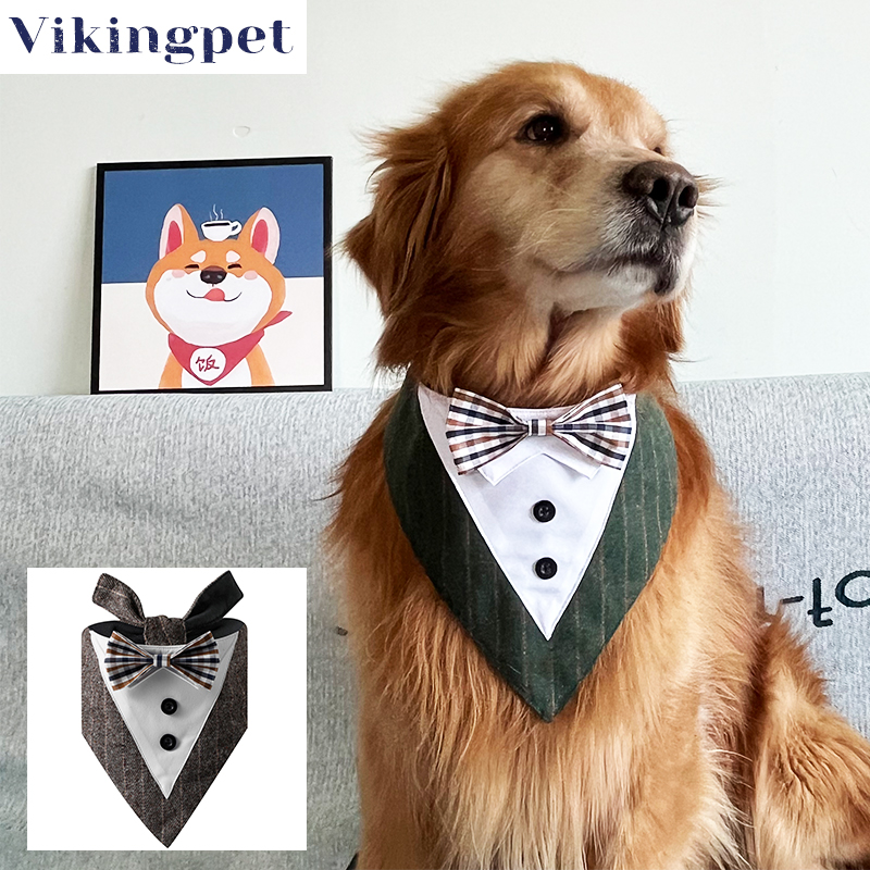 Pet Suit Triangle Towels Pooch pooch Saliva Towel Gold Mauza Moyer Large Dog Wedding Photo Dog Scarf-Taobao