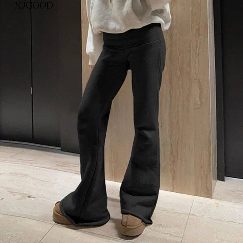 Мисс тонкий кашемир заниженная талия micro-модель ла брюки Women's fleece low-rise cropped pants 