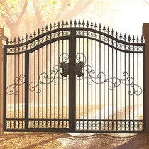 Custom wrought iron gate courtyard door garden villa door simple louver door to the door single and double open outdoor iron door