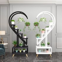 Living room flower stand high-end atmosphere modern minimalist Nordic style artistic modeling strong green plant placement floor-standing stalls