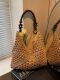 Summer straw bag for women 2026 new seaside vacation beach hollow shoulder tote bag woven vegetable basket bag