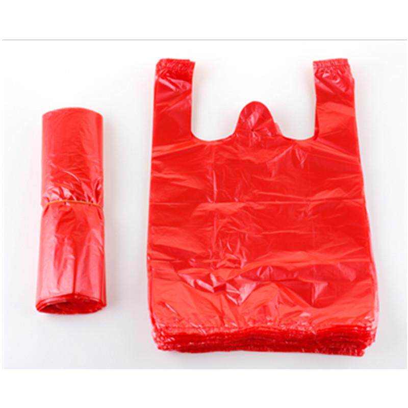 Red plastic bag Food Bags Large number of back hearts bags disposable convenience bags Handbags Bags Wholesale Shopping Bags
