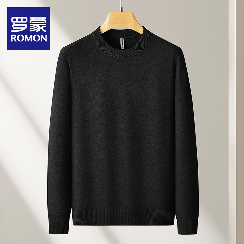 Romon Men's Sweater 2025 Autumn and Winter New Style Inner Layer Cotton Wool Knitwear Thickened Round Neck Casual Base Shirt Romon Men's Sweater 2025 Autumn and Winter New Style Inner Layer Cotton Wool Knitwear Thickened Round Neck Casual Base Shirt