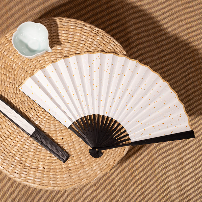 Ancient fan Chinese fan folding fan Chinese blank bamboo fan carry Hankin dance fan in summer