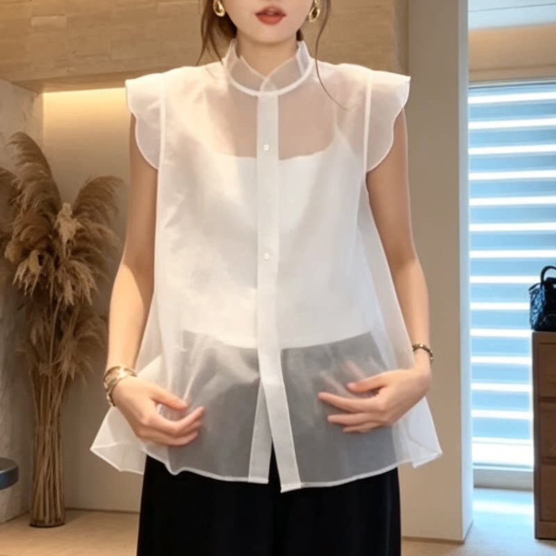 Trendy and Stylish High-End Sleeveless Shirt 2026 Summer New Slim-Fit Versatile Unique Design Top for Women