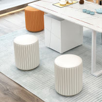 Light luxury round stool small stool home soft bag sitting pier fitting room sofa shoe changing stool living room net red short makeup stool