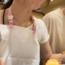 Dry rice anti-splash paper towel holder saliva napkin napkin bib holder powder artifact adult and child universal hanging neck adjustable