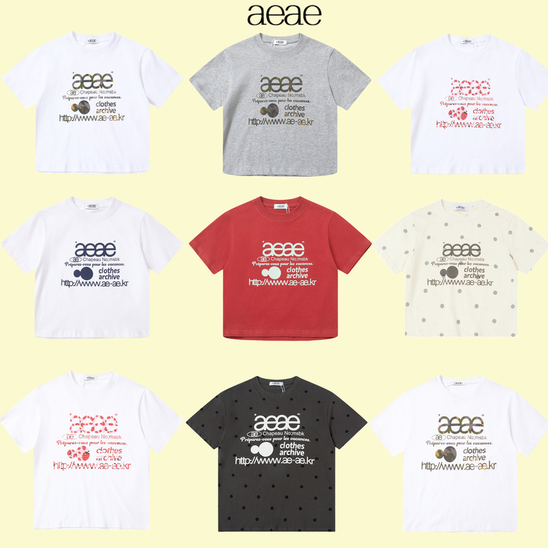 [Official Genuine Product] Korean Aeae Short Sleeve 26 New Style Letter Print Pure Cotton Loose T-Shirt Couple Short Style Women's