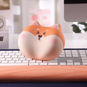 Shiba Inu Silicone Wrist Rest Extra Large Mouse Pad Keyboard Wrist Rest Memory Foam Cute Office Palm Rest for Girls