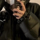 Зимний пуховик, черная полиуретановая куртка, оверсайз, увеличенная толщина