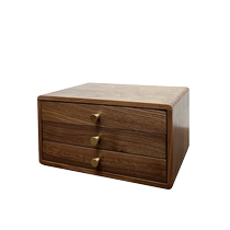 Black Walnuts Wood First Accessories box Solid Wood Consult Box Storage Box Home Soft-mounted Small Cabine Tabletop Multilayer Draer