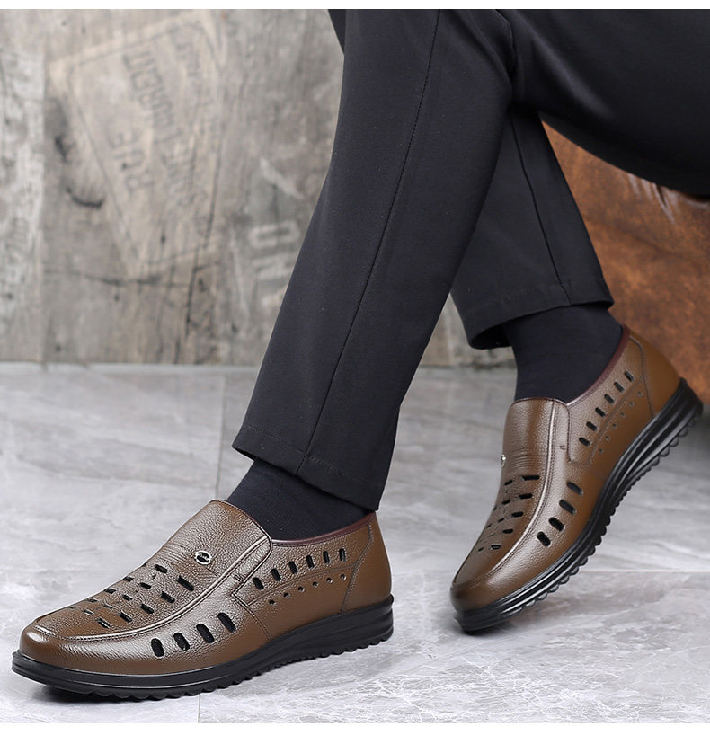 Edenbo 爱登堡 2022年夏季款 真皮镂空透气男式皮鞋 天猫优惠券折后￥68包邮（￥118-50）2色可选