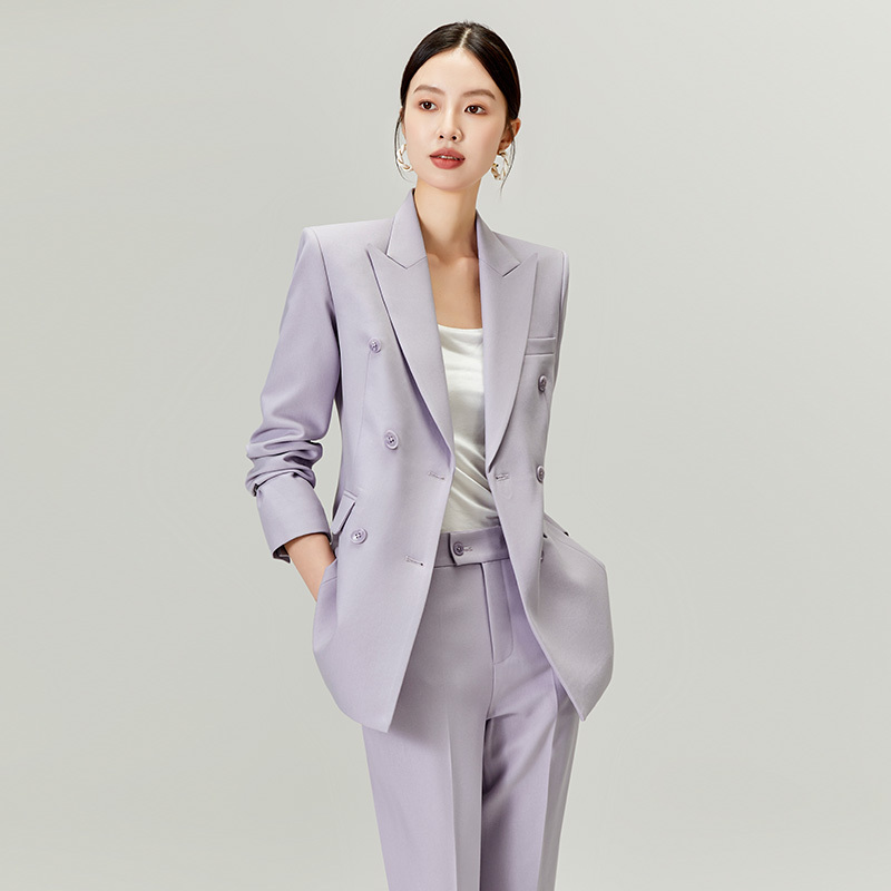 Super Stylish Lavender Blazer and Cropped Pants Two-Piece Set, High-End Professional Workwear, Gentle and Elegant for Commuting Super Stylish Lavender Blazer and Cropped Pants Two-Piece Set, High-End Professional Workwear, Gentle and Elegant for Commuting