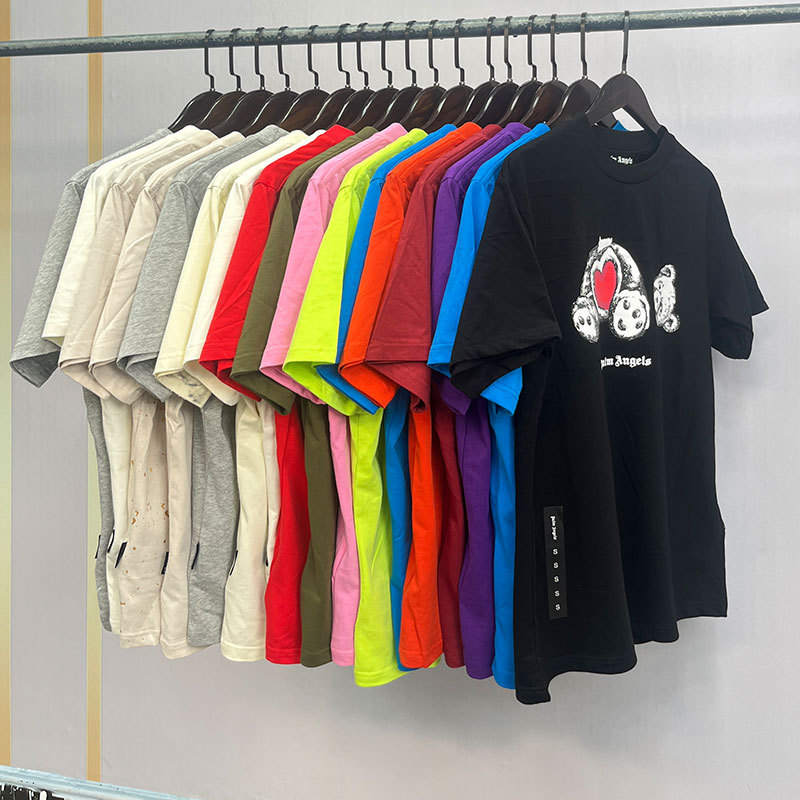 Palm Angels Short-Sleeved Summer Thin T-Shirt for Men and Women, Couple Style, Trendy Loose Round Neck Pullover T-Shirt