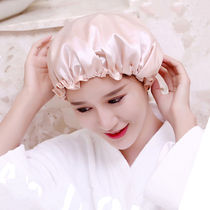 Waterproof Bath Cap Double Layer Thickened Shower Cap Adult Female Bath Cap Kitchen Anti-Smoke Hat Bath Shower Head Cap
