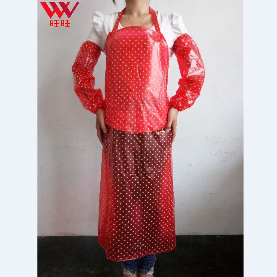 Sleeveless Waterproof Apron Oilproof Sleeve Sturdy Transparent Tape Apron Industrial Long Workwear EVA Sleeve Apron