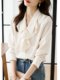 Popular High-End Ruffled Shirt with a Unique Thin Design for Spring, Autumn, and Winter, French-Style Long-Sleeved Top for Professional Wear