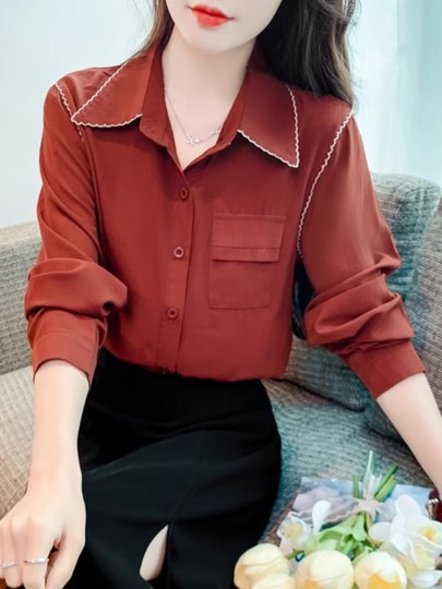 法式职业雪纺衬衫女装春秋冬装爆款百搭长袖上衣时尚小个子高级感