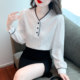 Early autumn white chiffon shirt women's clothing spring and autumn 2022 new foreign temperament long-sleeved bottoming shirt top