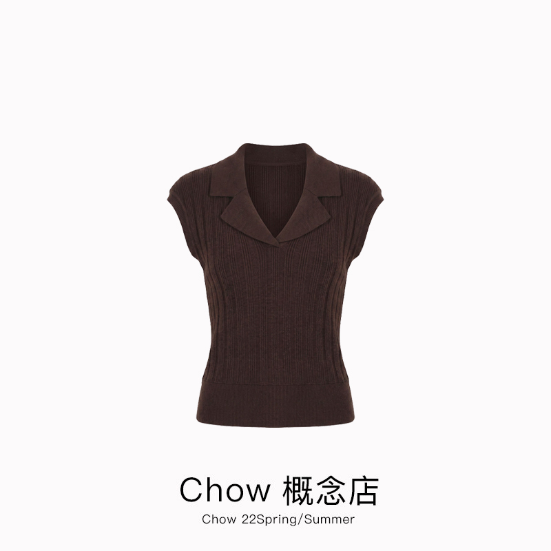 Casual Versatile Lapel Polo Collar Short-Sleeve T-Shirt for Women, Summer 2026 New Slim-Fit Sleeveless Knit Top