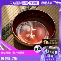 (Self-operated) hatsuichi Japan imported Yamanaka lacquer resin big bowl Japanese gold foil crane fruit plate