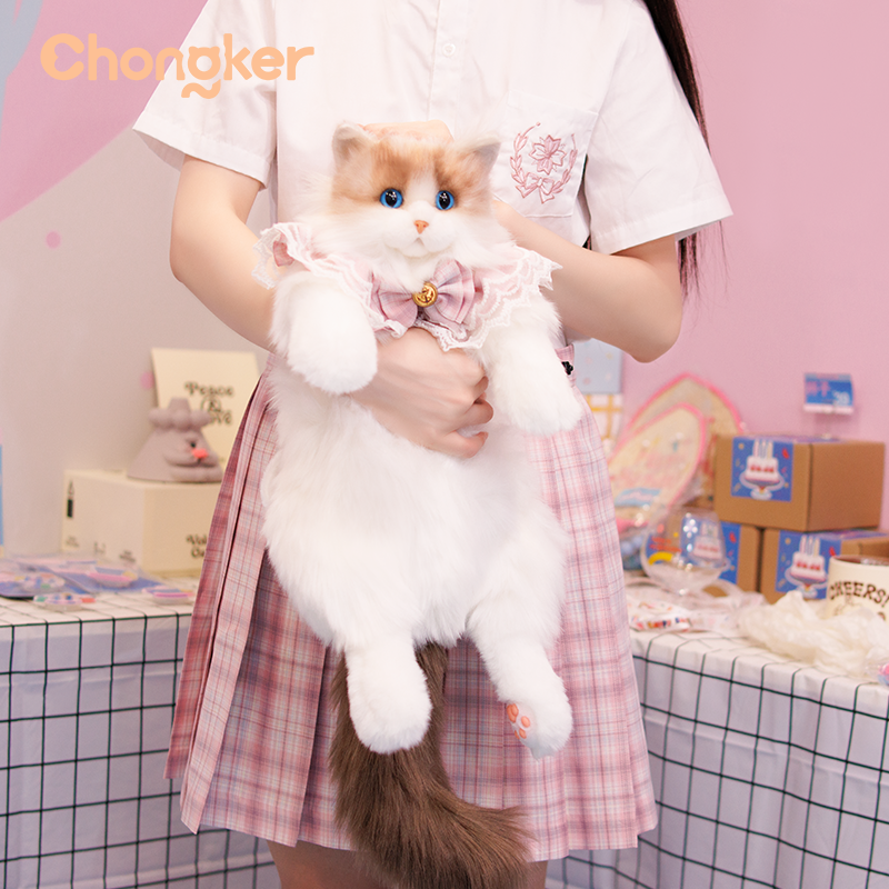 Chongker ペット猫バックパック シミュレーション猫人形 ぬいぐるみ 彼女への誕生日プレゼント